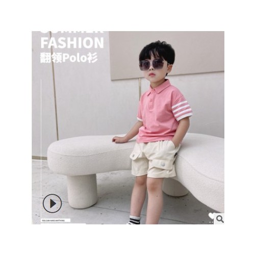 男童短袖恤 純棉吸汗兒童寶寶上衣2021新款夏季衫翻領潮韓版