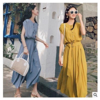 雪紡連衣裙女 2021新款流行韓版氣質裙子很仙的法國小眾過膝長裙