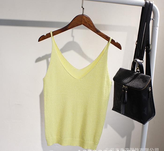 針織衫服裝毛衣薄款淘工廠加工定制女式吊帶打底衫加工