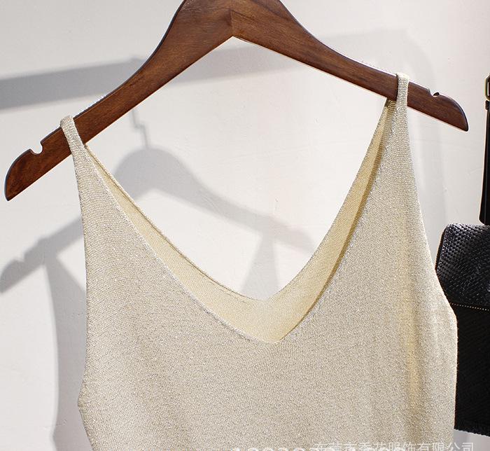 針織衫服裝毛衣薄款淘工廠加工定制女式吊帶打底衫加工