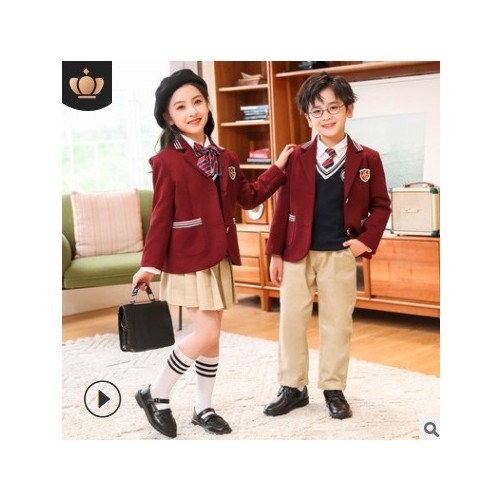春秋款幼兒園園服小學生校服套裝男女童英倫學院風兒童班服三件套