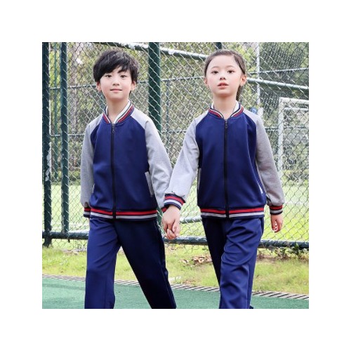 春秋款中小學生校服兒童套裝藍色棒球服英倫風幼兒園園服班服批發
