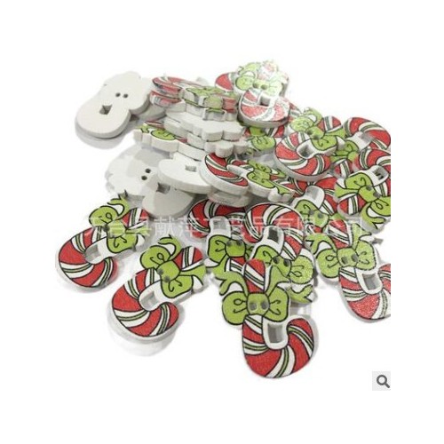 新品混裝紐扣圣誕系列 手工貼畫飾品 時尚木頭扣廠家批發 品質款