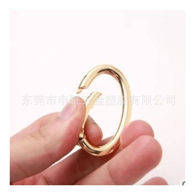 箱包五金配件鋅合金彈簧圈鑰匙扣 金屬開口圓環 圓形登山扣批發