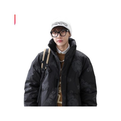 都市男裝|2021冬季立領寬松保暖羽絨外套港風潮牌ins小熊羽絨服男