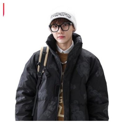 都市男裝|2021冬季立領寬松保暖羽絨外套港風潮牌ins小熊羽絨服男