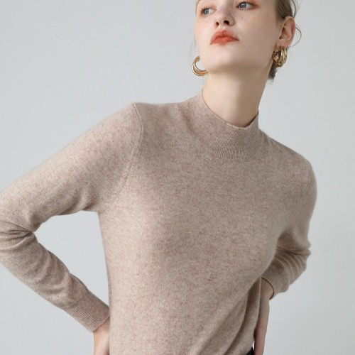 半高領套頭內搭 30%山羊絨70%羊毛針織衫毛衣女打底衫 2024秋冬