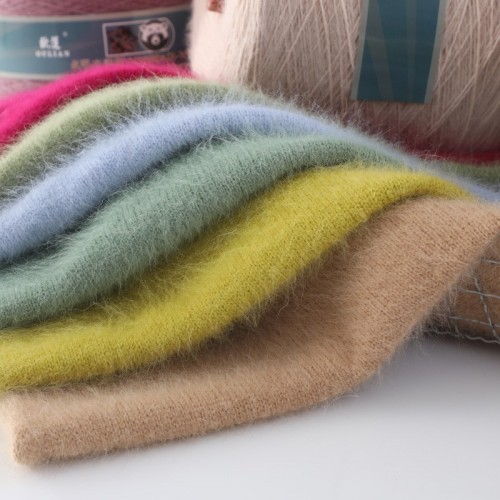 長毛水貂絨紗線 安哥拉兔毛線 中粗手編機織筒紗 外貿廠家直銷