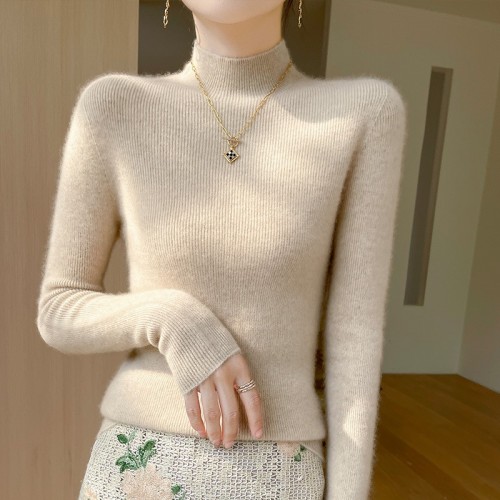 一線成衣無縫一體半高打底衫女內搭秋冬毛衣緊身長袖安迪絨針織衫