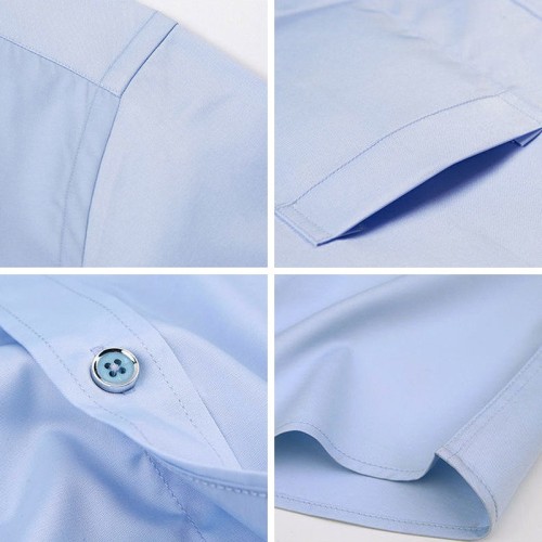 商務男裝襯衫長袖工作服抗皺免燙順滑職業(yè)裝訂logo春夏季男士襯衣