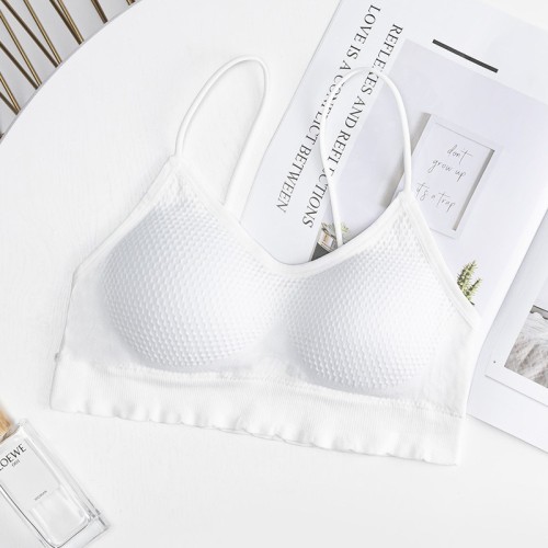 蜂窩設計感少女裹胸初高中生女透氣抹胸日系性感美背內衣無鋼圈