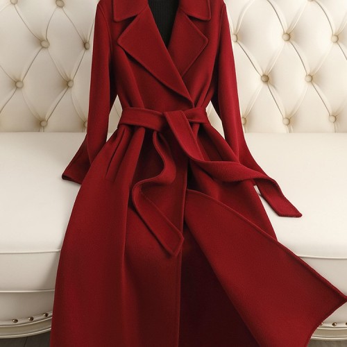 雙面羊絨大衣女長款2024新款過膝高級感秋冬氣質韓版羊毛呢外套女