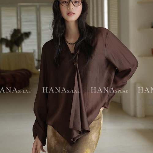 HANNA 含那防曬衫女薄襯衣夏季新款輕薄透氣萊賽爾時髦開衫H17550