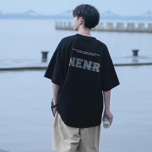 240G重磅純棉日系短袖t恤男夏季潮牌ins寬松百搭男生半袖體恤上衣