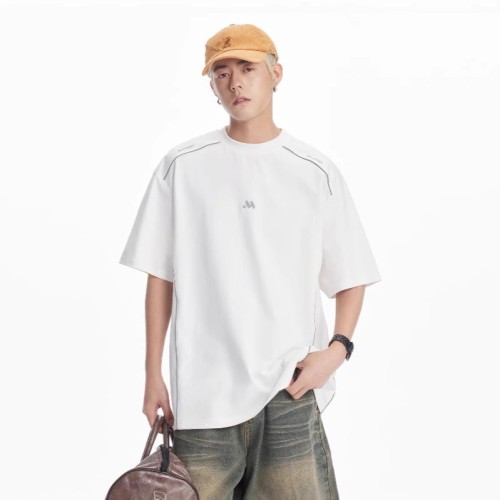 重磅美式夏季新款250G索羅娜涼感運動速干短袖T恤男女設計感半袖