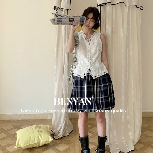 【BENYAN本言】十三行新款 度假風(fēng)蝴蝶結(jié)系帶刺繡掛脖連衣裙81867